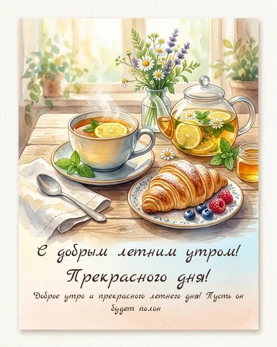 С добрым летним утром! Прекрасного дня! — morning tea 06